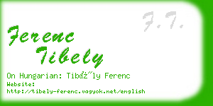 ferenc tibely business card